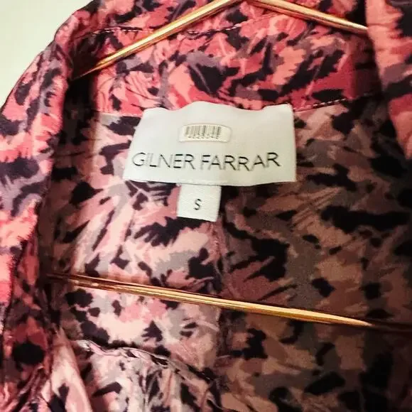 Gilner Farrar Black Hot Pink Button Front Collared Buttons Shirt Size Small - Picture 5 of 9